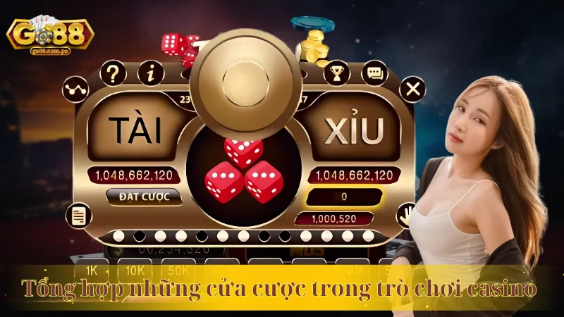 Tổng hợp những cửa cược trong trò chơi casino 